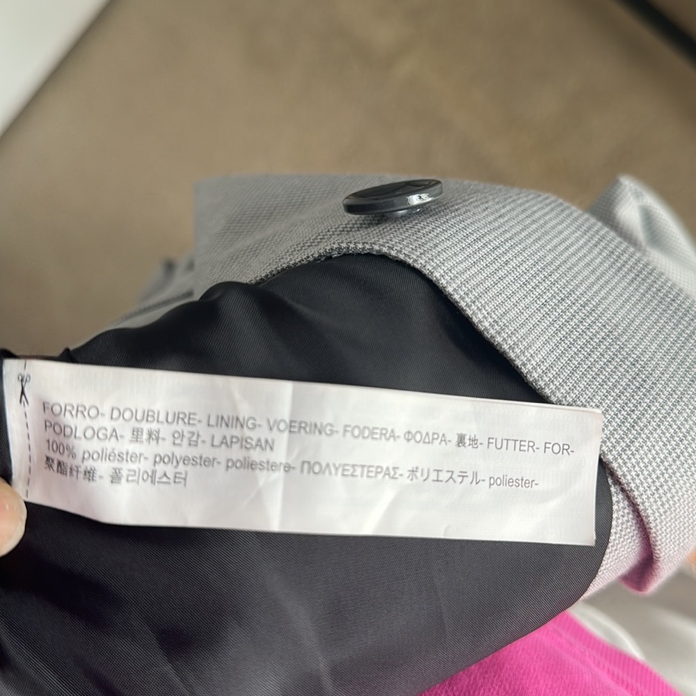 Zara Basic Collected Grey Houndstooth Blazer Grey… - image 6